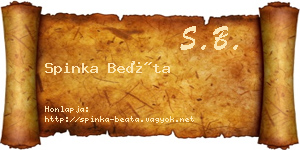 Spinka Beáta névjegykártya