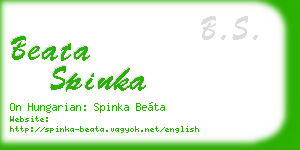 beata spinka business card